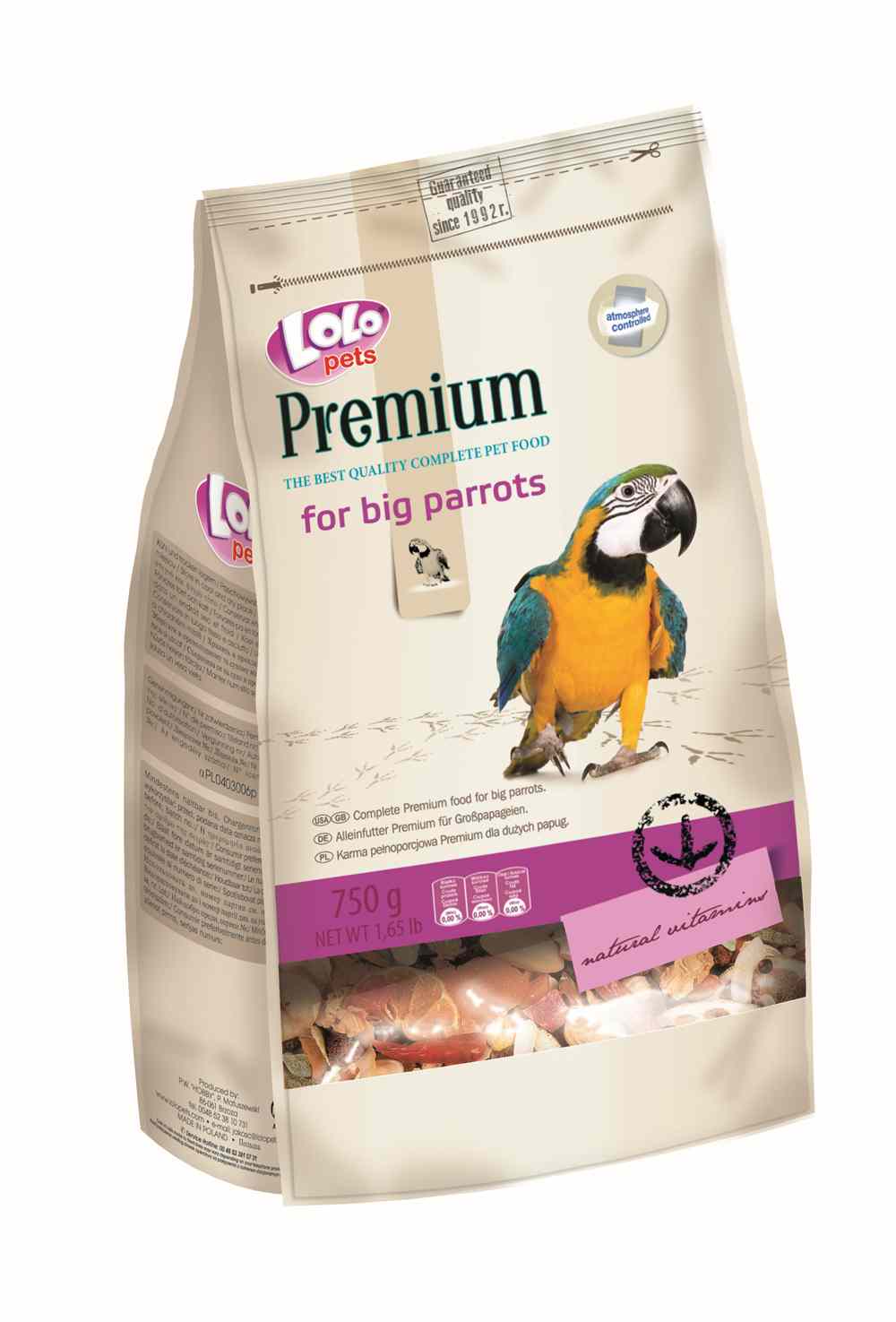 5904479702722.jpg LoLo Pets Premium täissööt suurtele papagoidele 750g - Pilt 1
