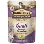 Carnilove Cat Pouch Quail with Dandelion einekotike steriliseeritud kassidele 85g