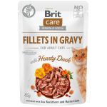 Brit Care Fillets in Gravy Hearty Duck märgtoit kassidele 85g