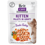 Brit Care Fillets in Gravy Turkey Kitten märgtoit kassipoegadele 85g