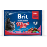 Brit Premium Meat Plate multipakk märgtoit kassidele 4x100g