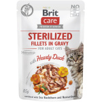 Brit Care Fillets in Gravy Hearty Duck märgtoit steriliseeritud kassidele 85g