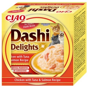 Inaba Dashi Delights Chicken with Tuna & Salmon konserv kassile 70g