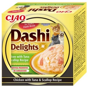 Inaba Dashi Delights Chicken with Tuna & Scallop konserv kassile 70g