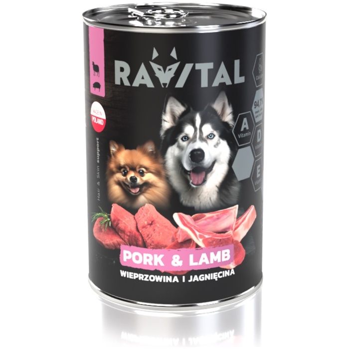 Ravital Pork & Lamb konserv koerale 400g - Image 1