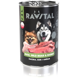 Ravital Duck, Wild Boar & Rabbit konserv koerale 400g