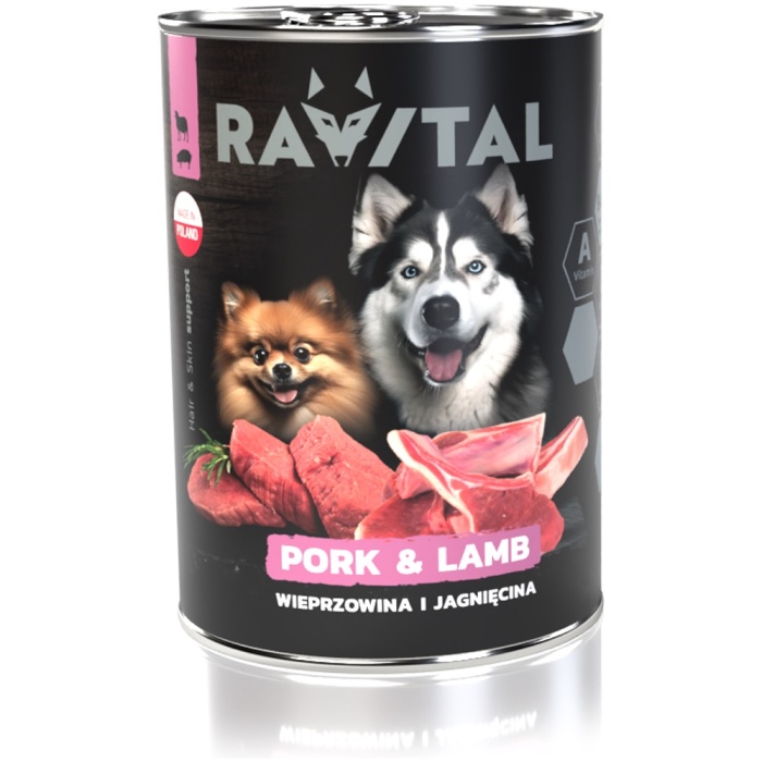 Ravital Pork & Lamb konserv koerale 800g - Image 1