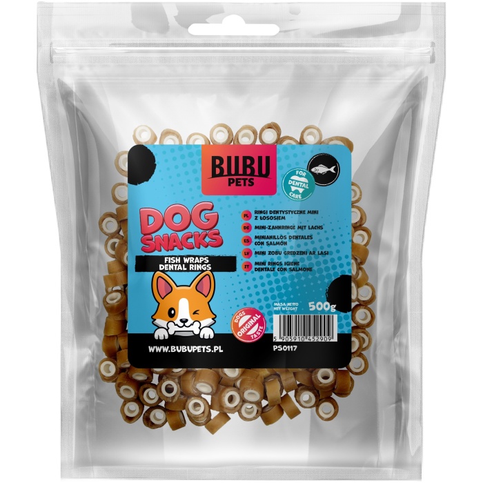 Bubu Pets koeramaius närimisrõngad lõhega 500g - Image 1