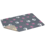 VETBED DUO PAWS LIBISEMISVASTANE 150X100CM HALL VALGE JA ROOSA KÄPAMUS