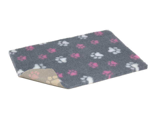 261292.jpg VETBED DUO PAWS LIBISEMISVASTANE 150X100CM HALL VALGE JA ROOSA KÄPAMUS - Image 1