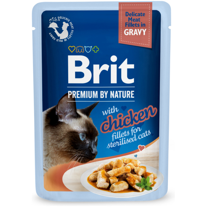 Brit Premium Delicate Chicken Fillets in Gravy märgtoit steriliseeritud kassidele 85g - Image 1