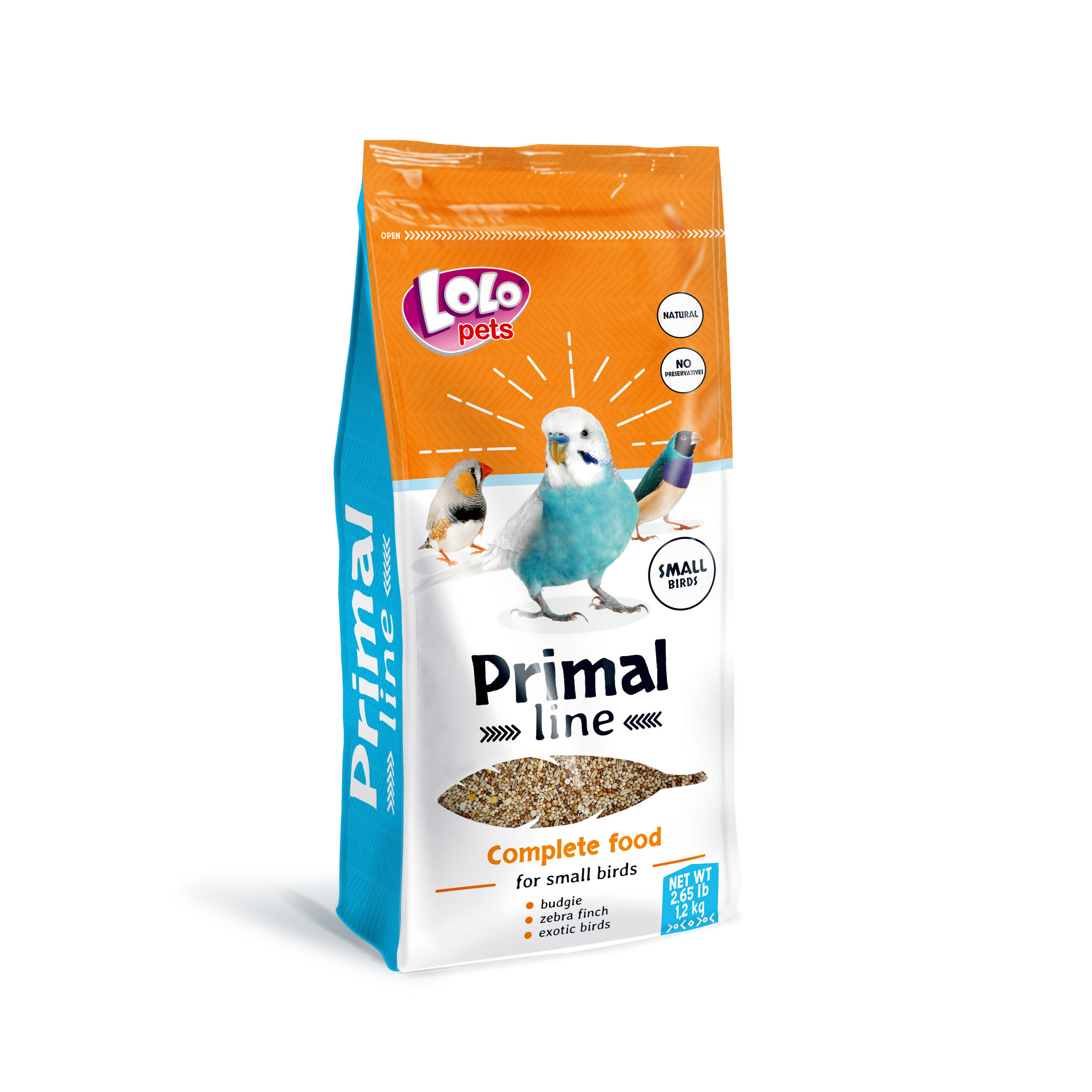 5904479721204.jpg LoLo Pets Primal line linnutoit väikestele lindudele 1,2kg - Image 1