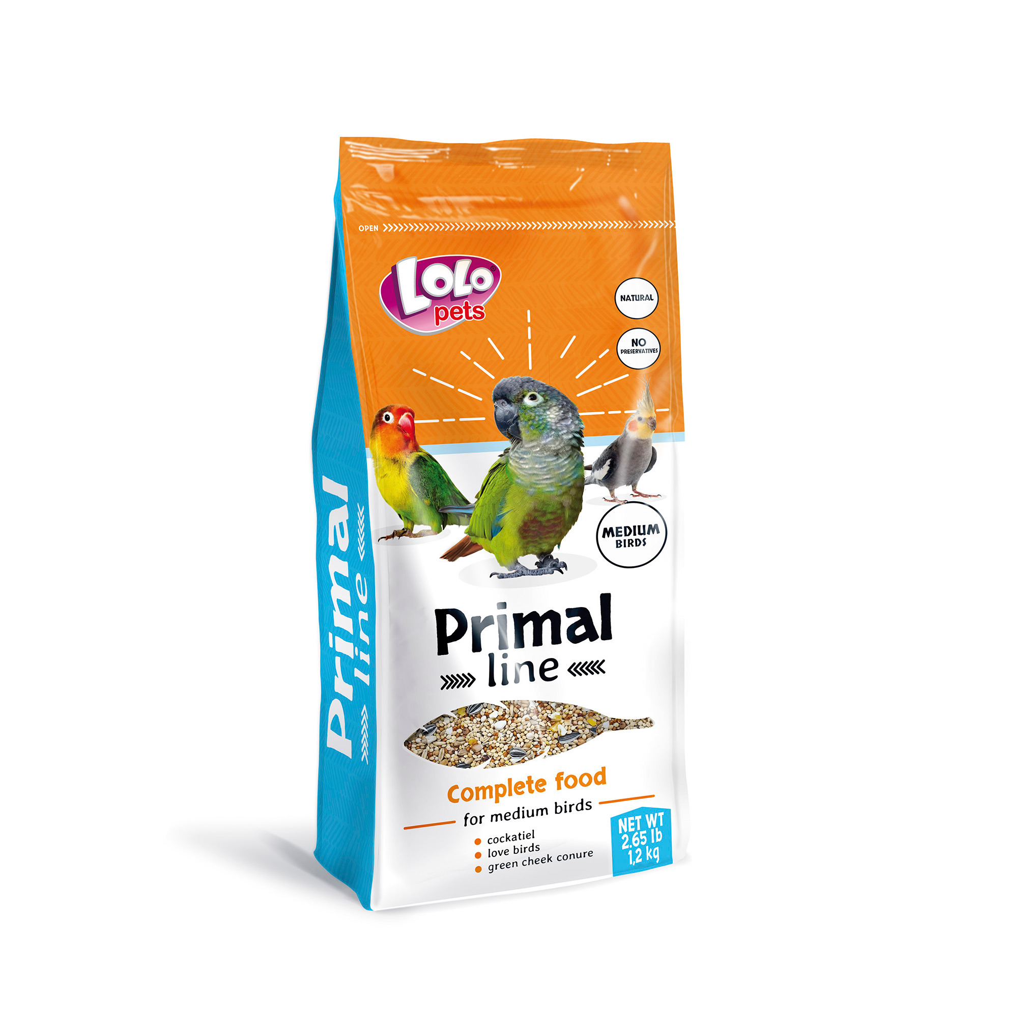 5904479722201.jpg LoLo Pets Primal line linnutoit keskmise suurusega lindudele 1,2kg - Image 1