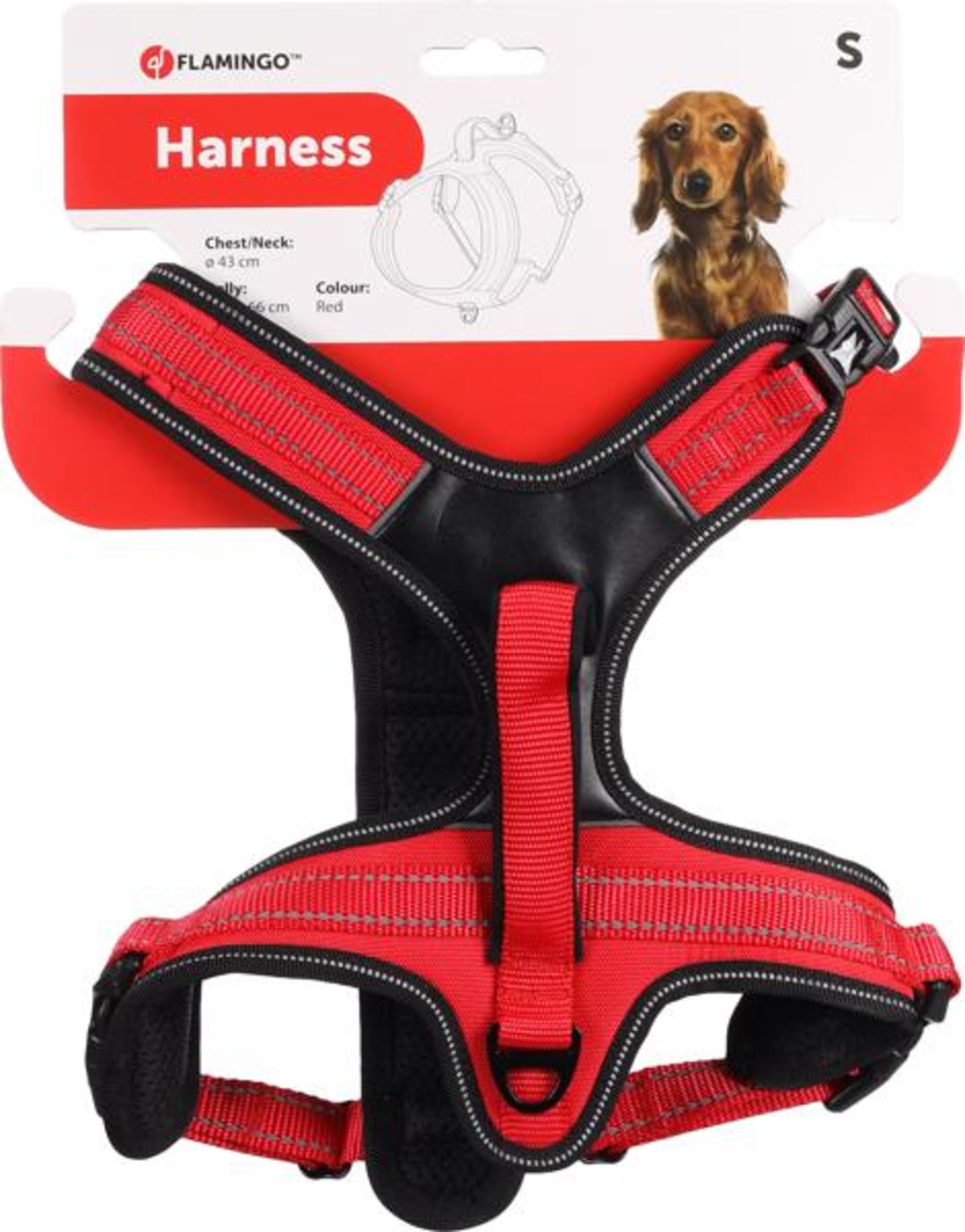 5400585177282.jpg Flamingo Toga punased traksid koerale S 54-66cm - Image 1