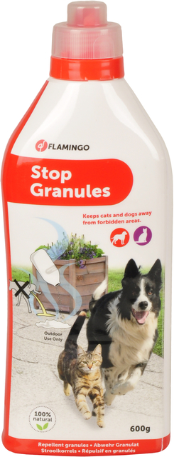 289239.jpg FLAMINGO PELETUSGRAANULID STOP KASSIDELE JA KOERTELE 600GR - Pilt 1