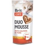 Brit Care Creamy Duo Mousse with Salmon and Tuna maius kassile 4x14g