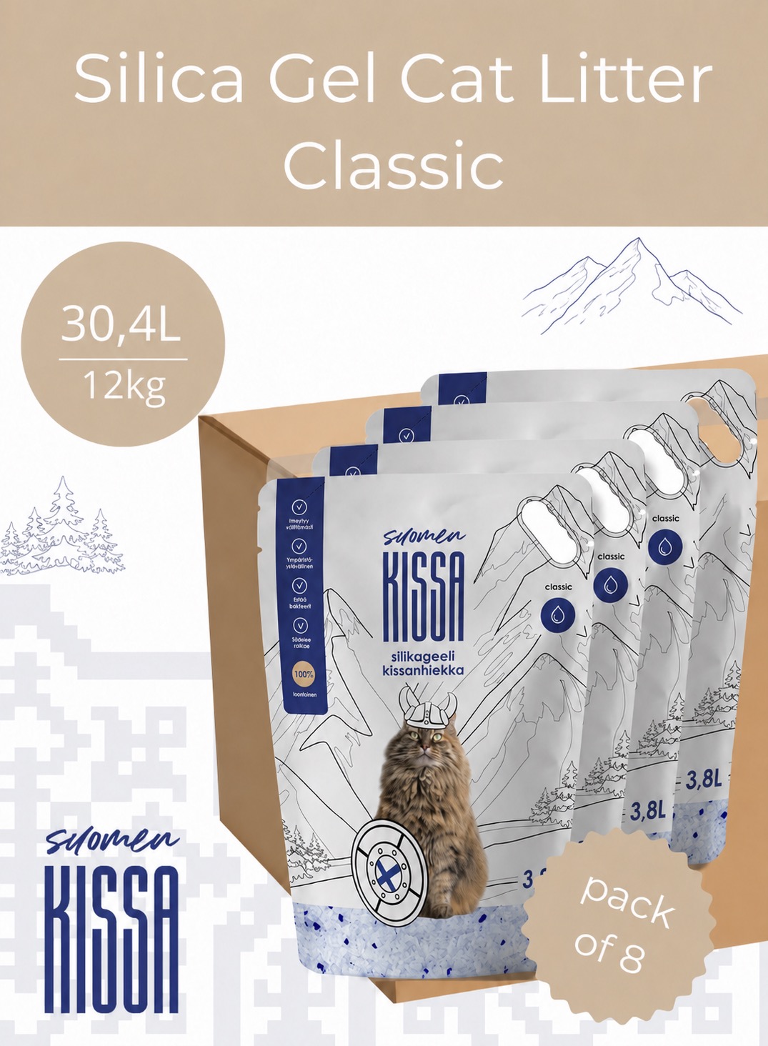 14745011022513.jpg Suomen Kissa lõhnatu silikageelist kassiliiv 30,4L - Pilt 1