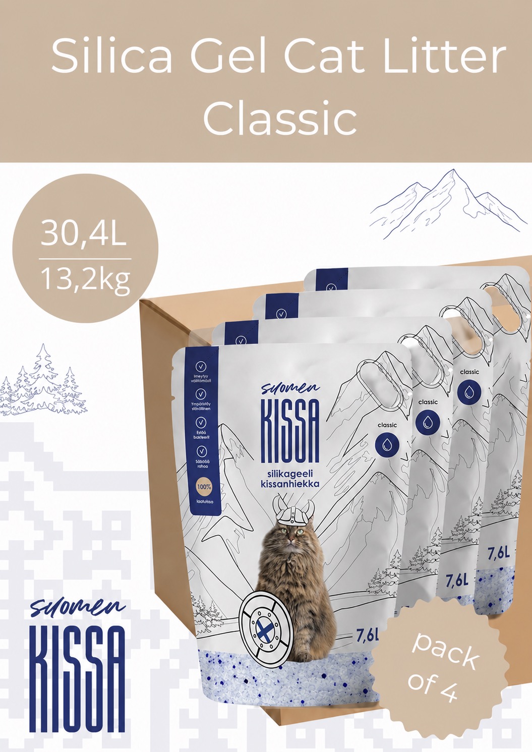 14745011022544.jpg Suomen Kissa lõhnatu silikageelist kassiliiv 30,4L - Pilt 1