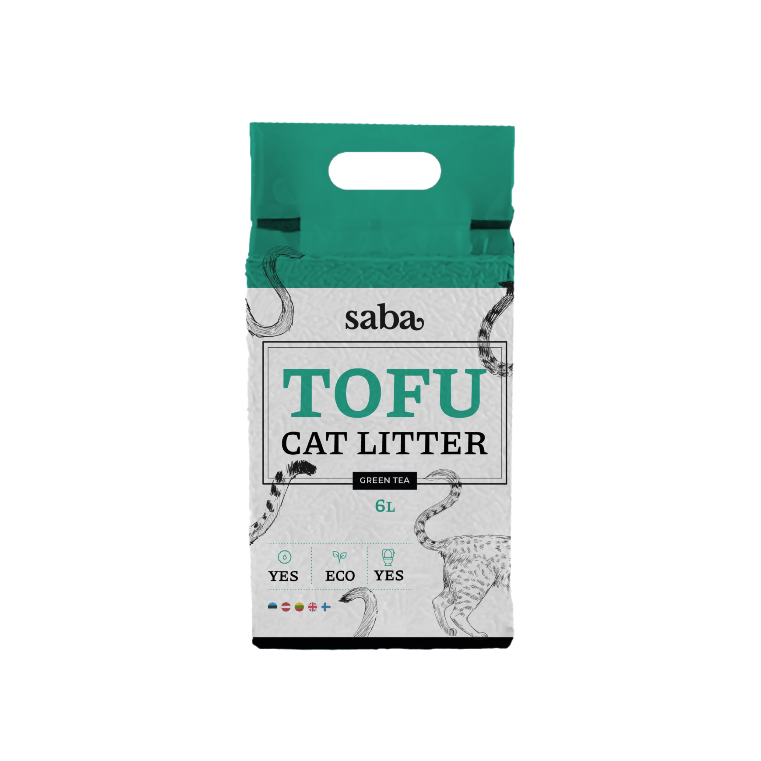 4745011022554.jpg SABA rohelise tee lõhnaline tofu kassiliiv 6L - Pilt 1