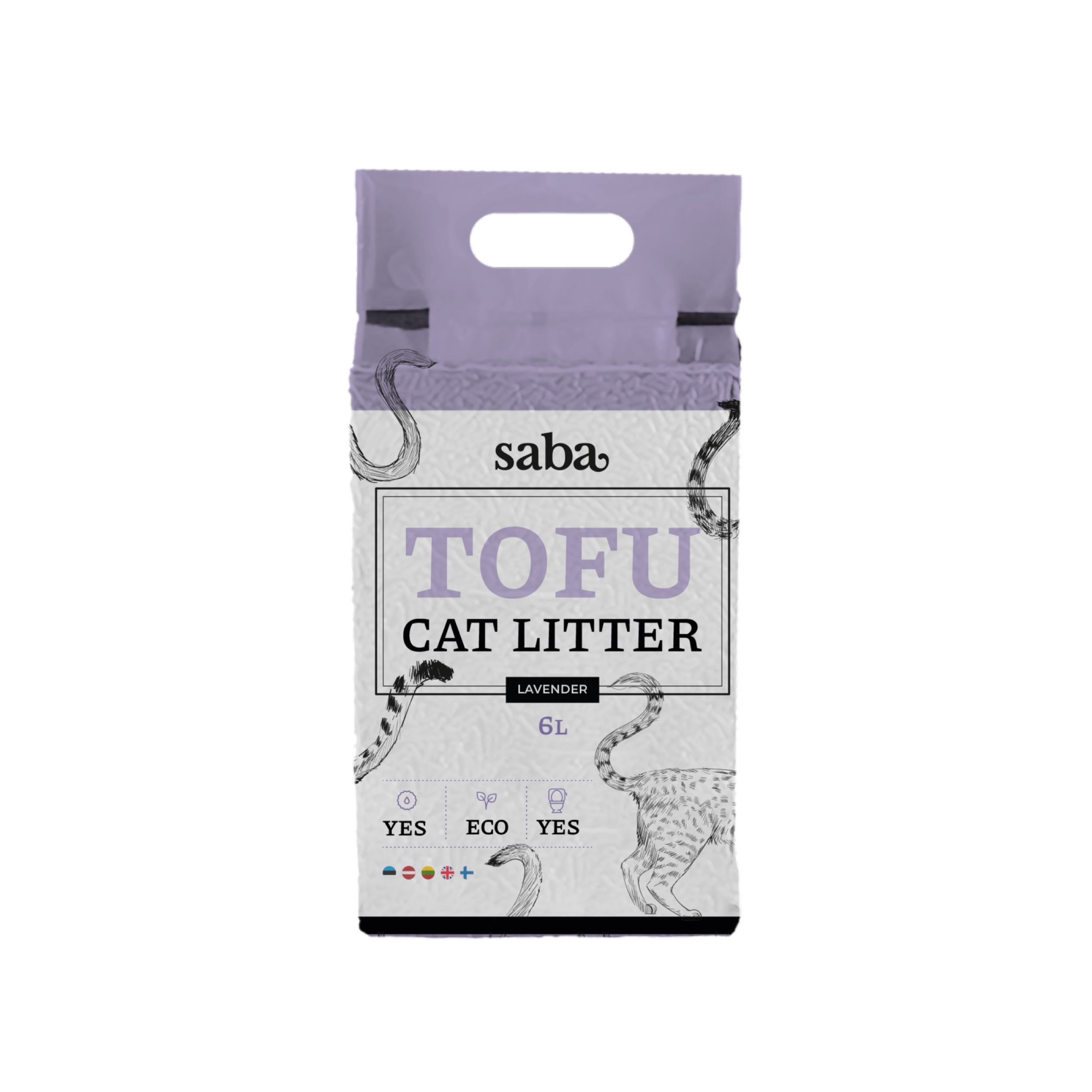 4745011022561.jpg SABA lavendlilõhnaline tofu kassiliiv 6L - Pilt 1