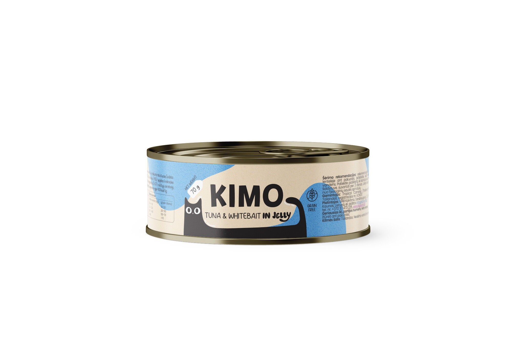 4779032180344.jpg Kimo Tuna & Whitebait in Jelly konserv kassidele 70g - Pilt 1