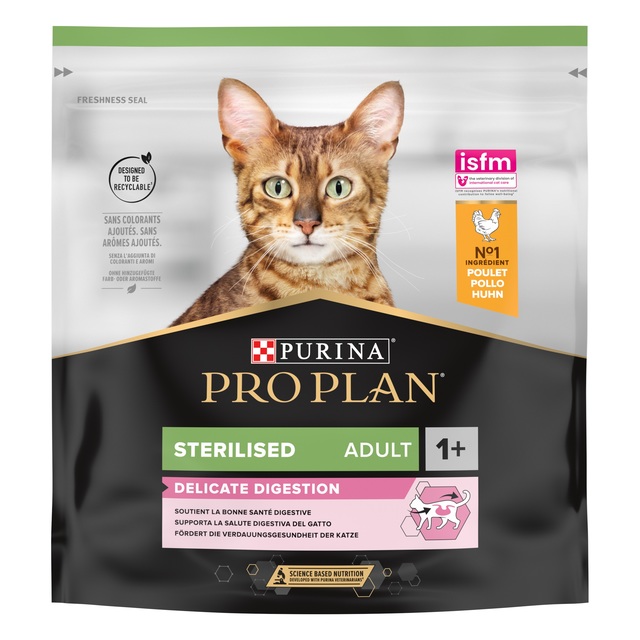 157114.jpg PRO PLAN KASSI TÄISSÖÖT STERIL. DELICATE DIG. KANA 0,4KG - Pilt 1