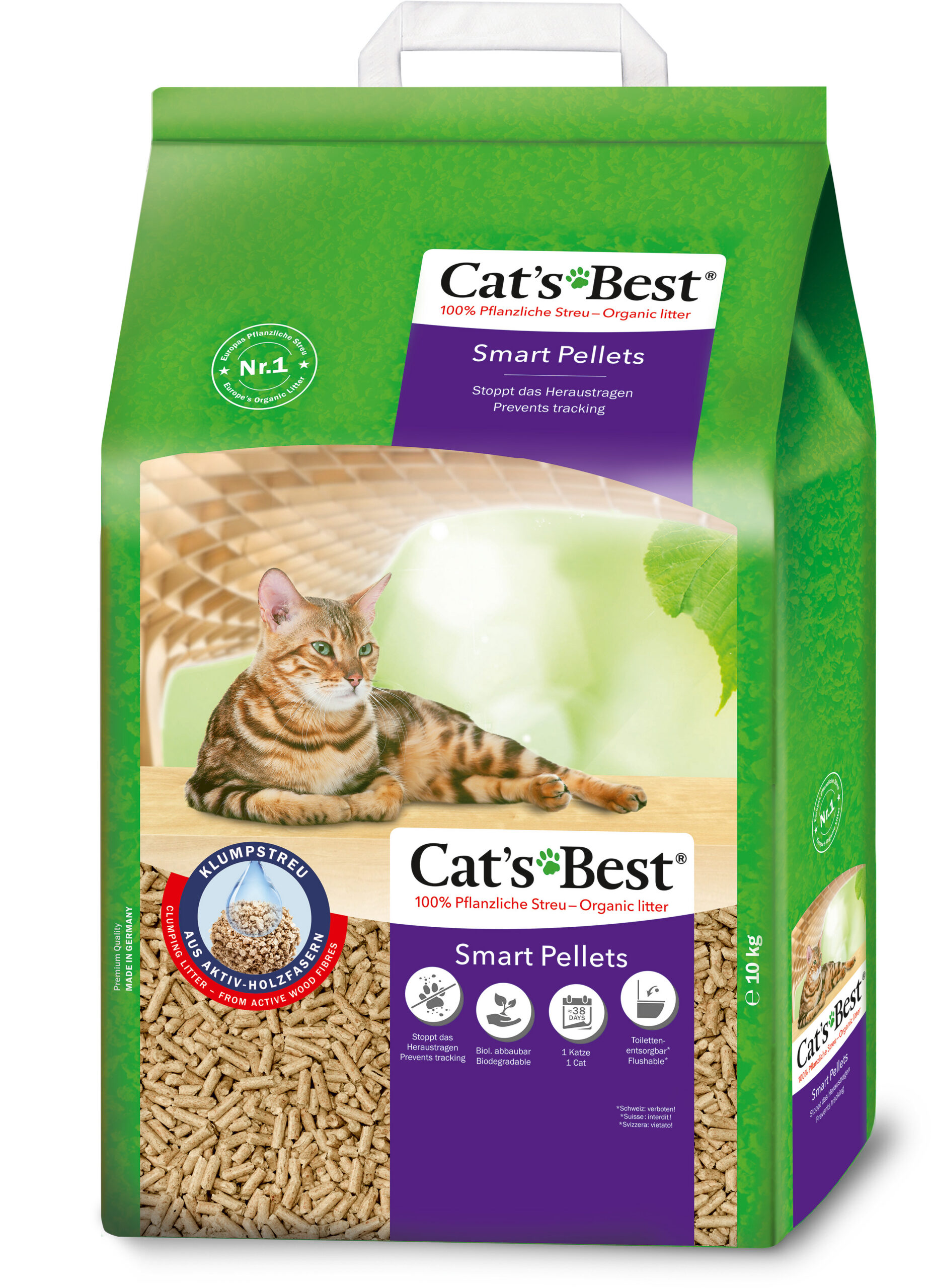 4002973217429.jpg Cat’s Best Smart paakuvad puidugraanulid 20L 10kg - Pilt 1