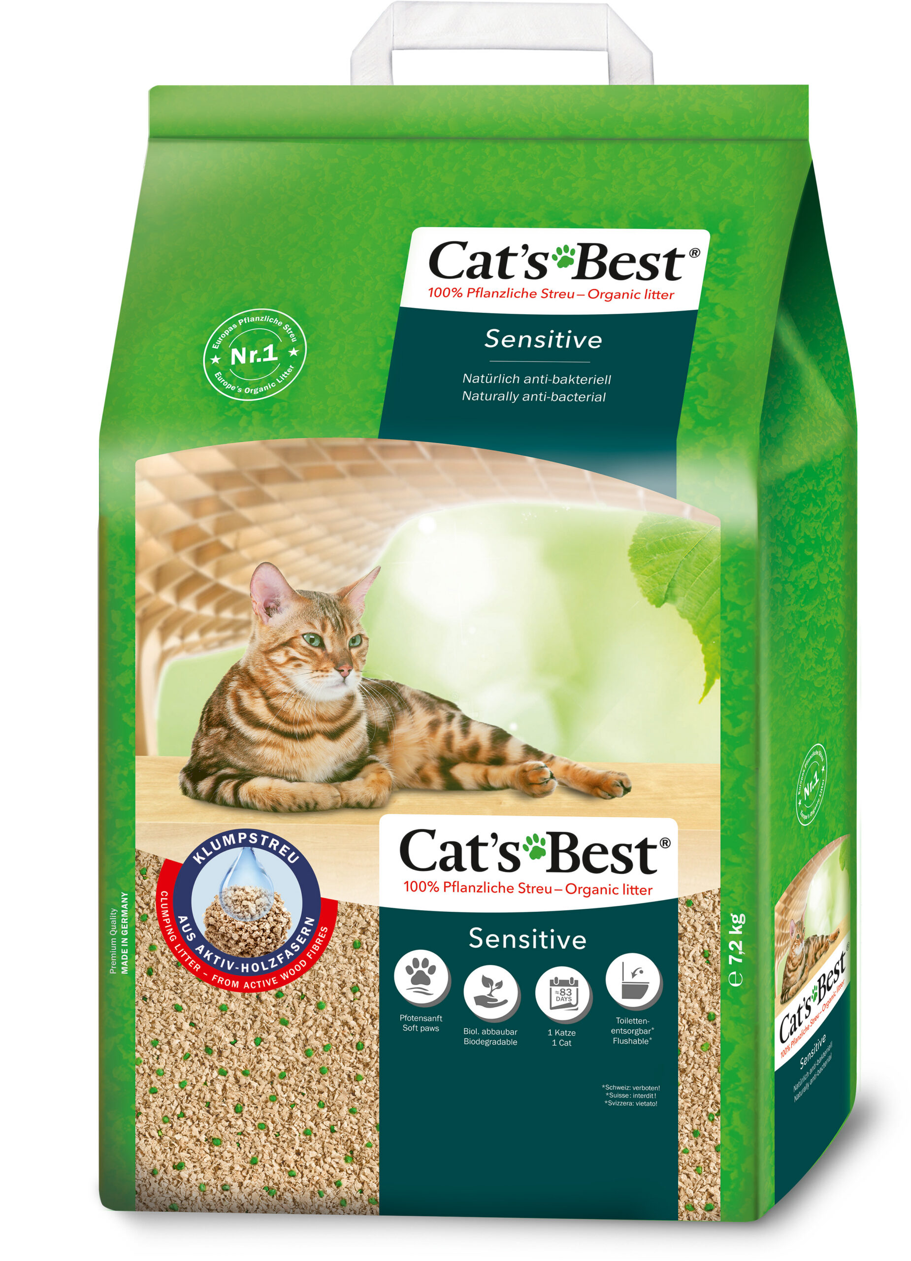 4002973257135.jpg Cat’s Best Sensitive paakuv kassiliiv 20L 7,2kg - Pilt 1