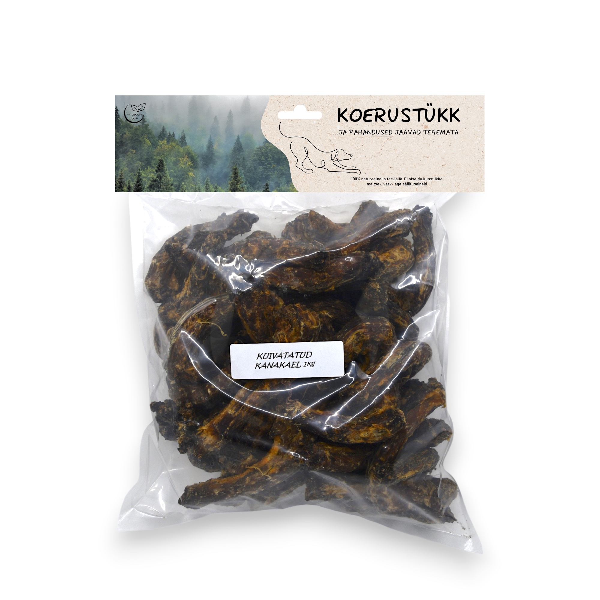 722777194293.jpg Koerustükk kuivatatud kanakael koerale 1kg - Pilt 1