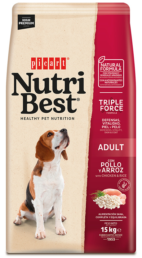 8436011151172.jpg Nutribest Adult Chicken & Rice koeratoit 15kg - Pilt 1