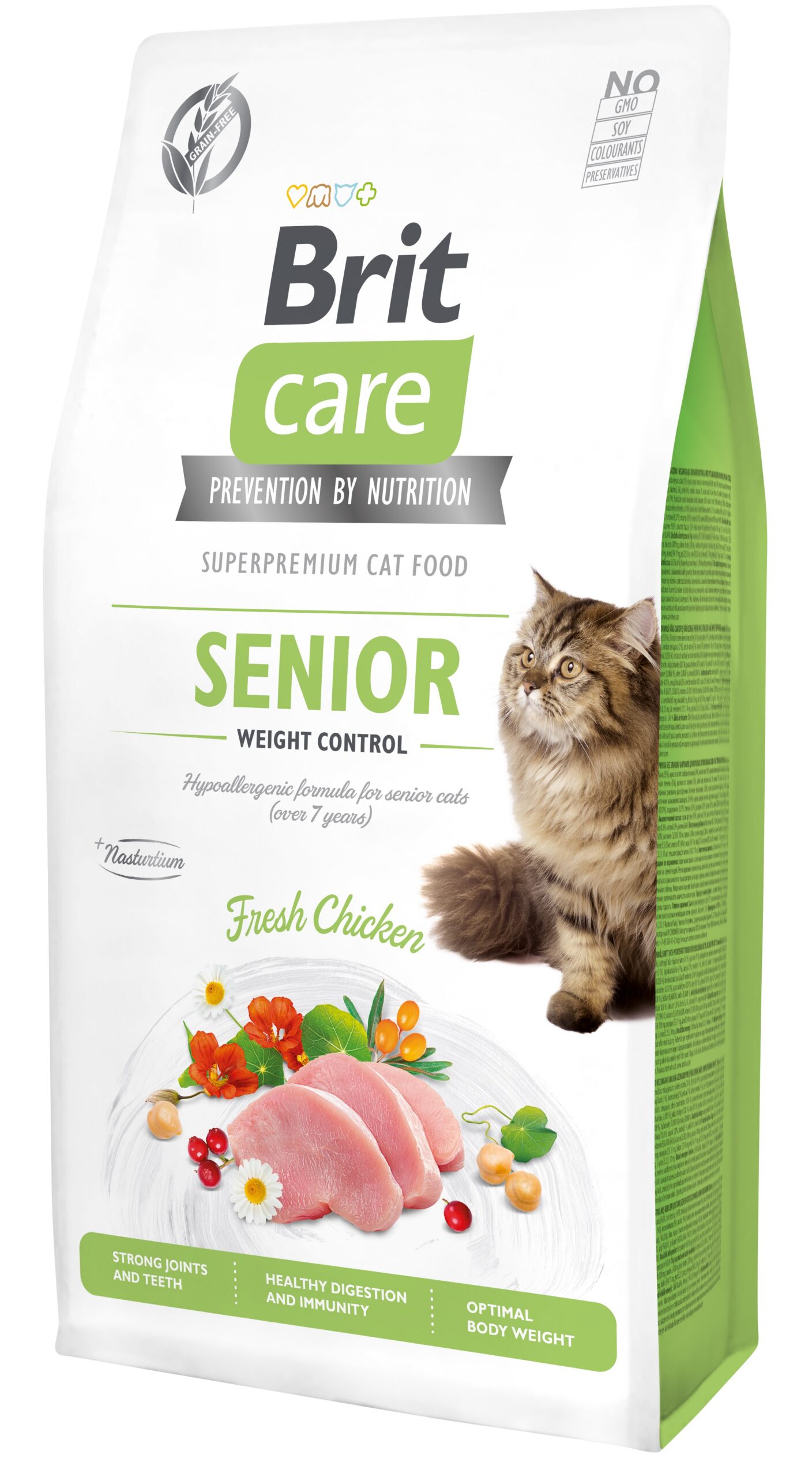 8595602540938.jpg Brit Care Cat Grain-Free Senior Weight Control kassitoit 7 kg - Pilt 1