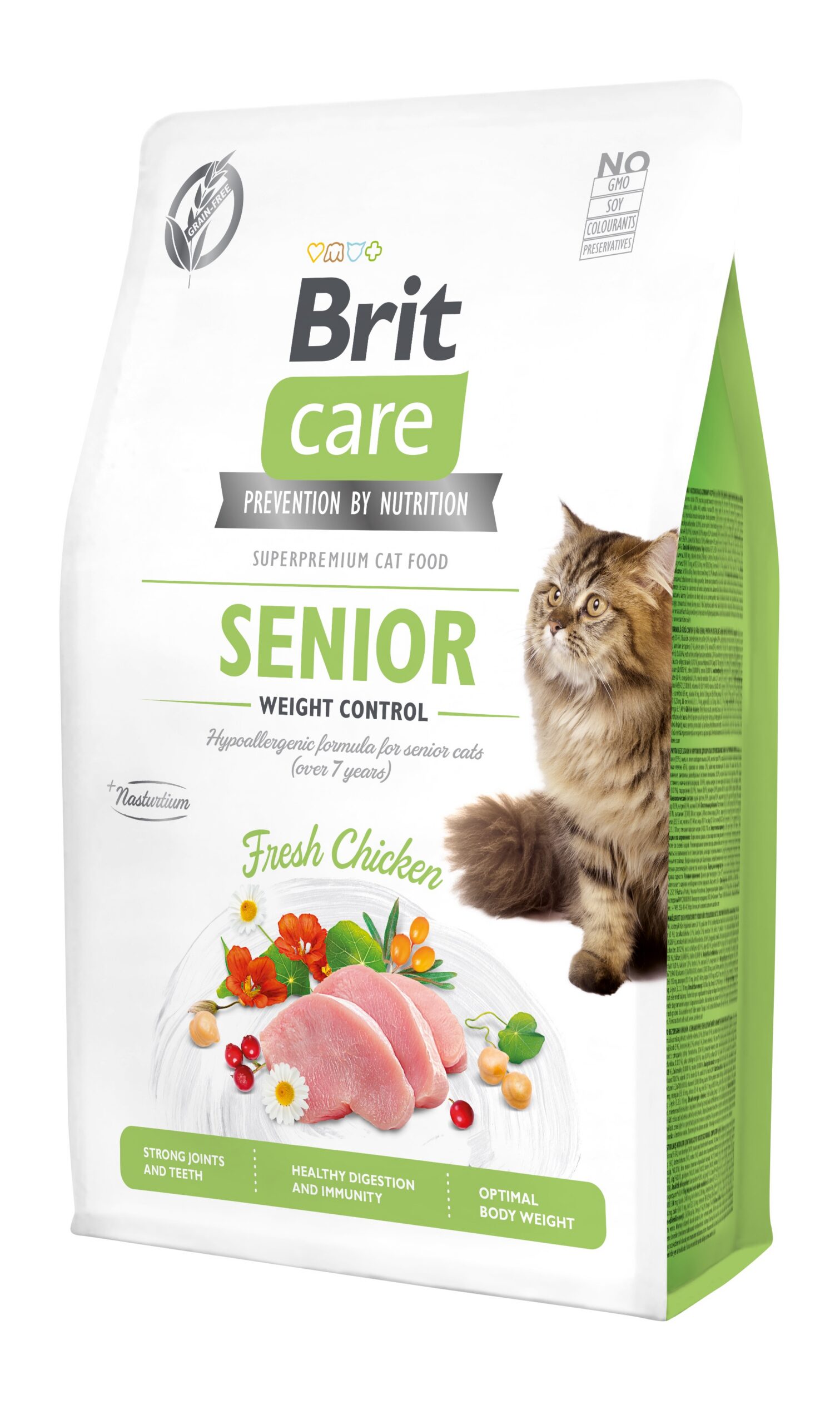8595602540945.jpg Brit Care Cat Grain-Free Senior Weight Control kassitoit 2 kg - Pilt 1