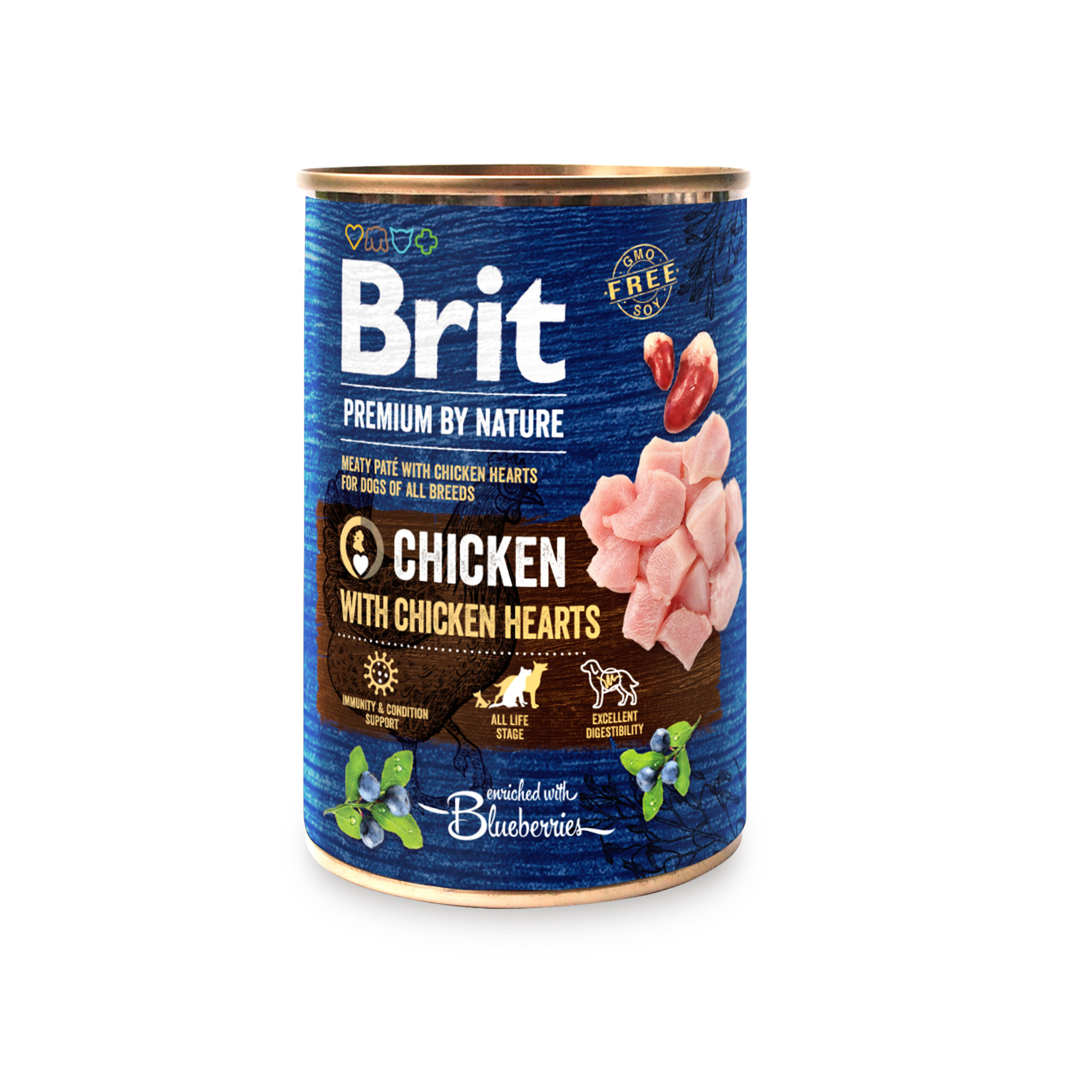 8595602561780.jpg Brit Premium by Nature konserv Chicken with Hearts koertele 400g - Pilt 1