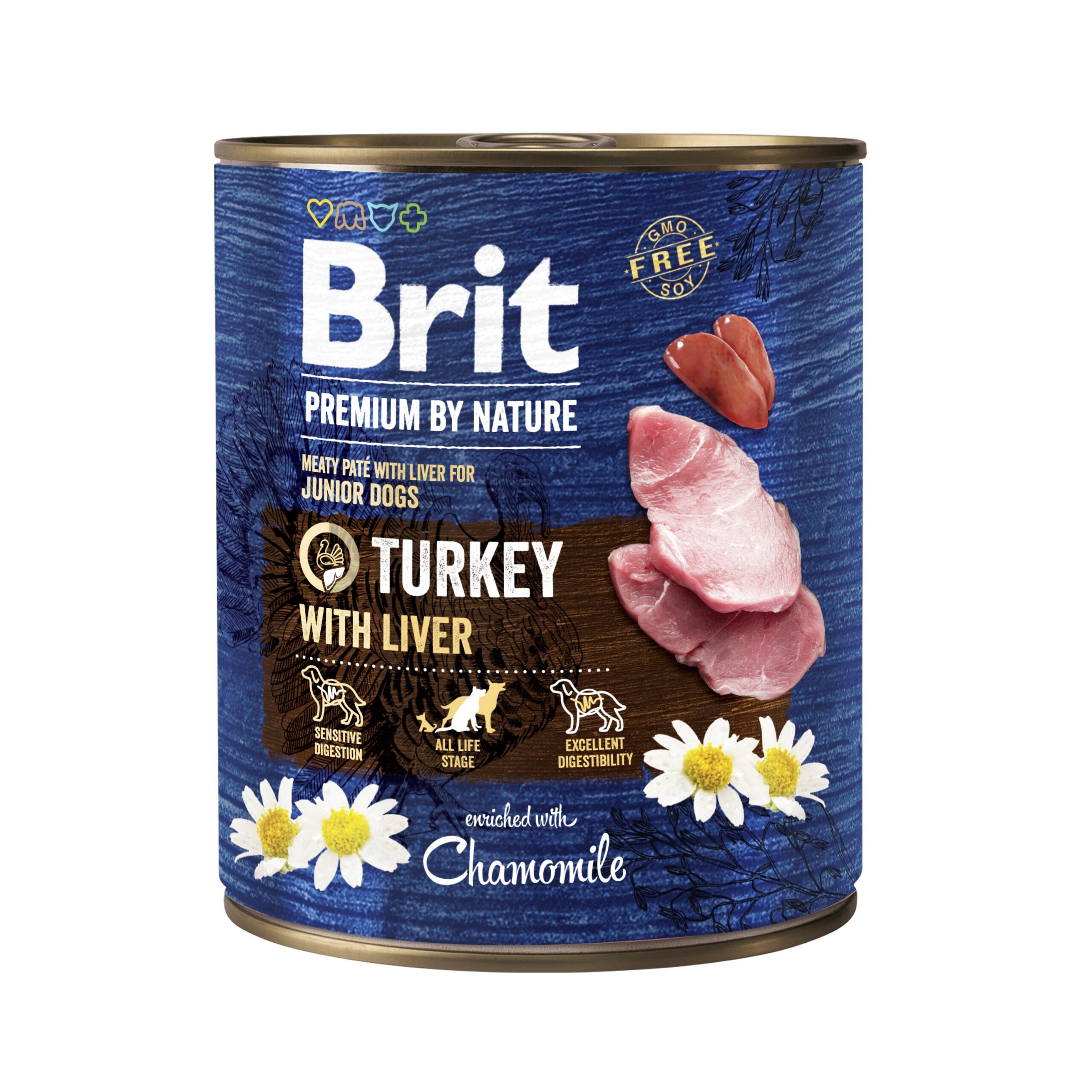 8595602561810.jpg Brit Premium by Nature konserv Turkey with Liver koertele 800g - Pilt 1
