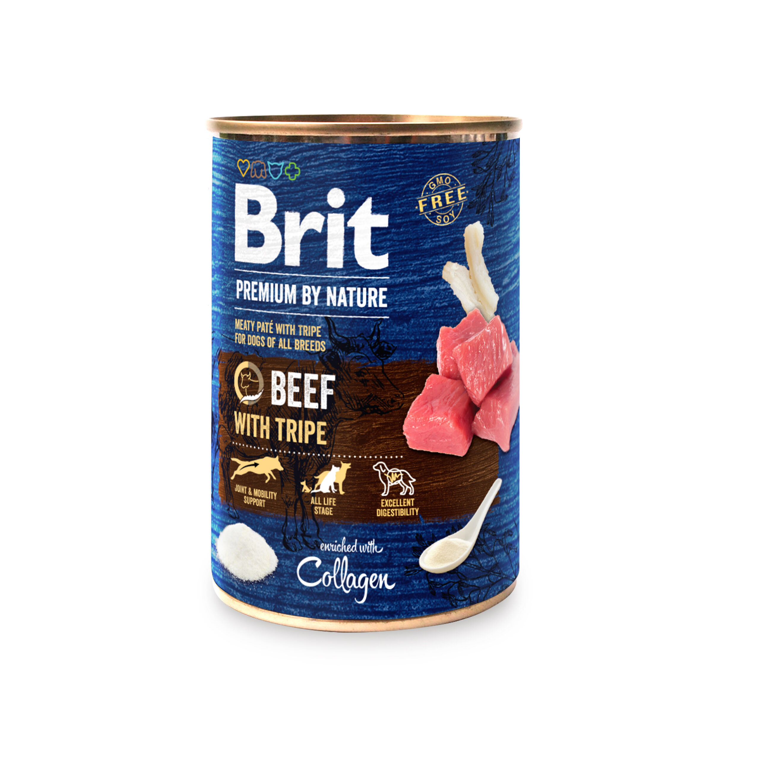 8595602561827.jpg Brit Premium by Nature konserv Beef with Tripes koertele 400g - Pilt 1