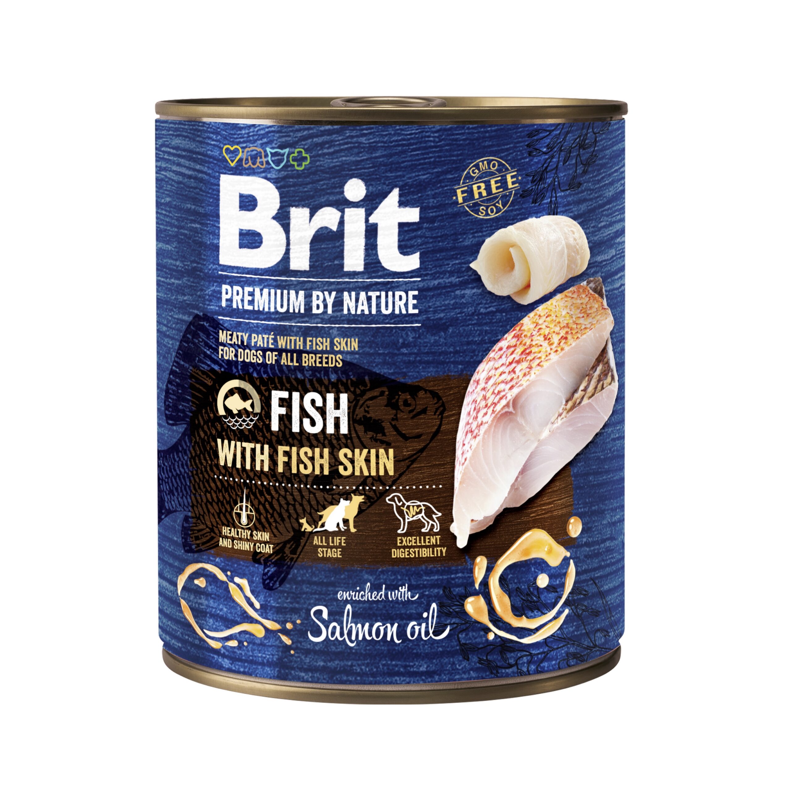 8595602561896.jpg Brit Premium by Nature konserv Fish with Fish Skin koertele 800g - Pilt 1