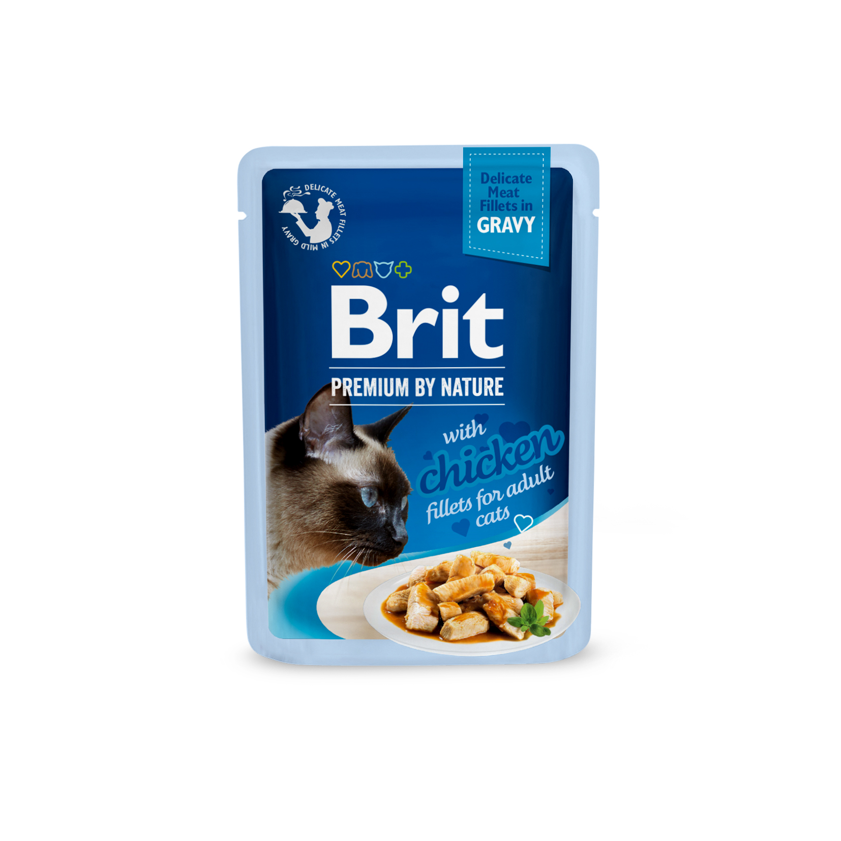 8595602570553.jpg Brit Premium Cat Delicate Chicken Fillets in Gravy märgtoit kassidele 85g - Pilt 1
