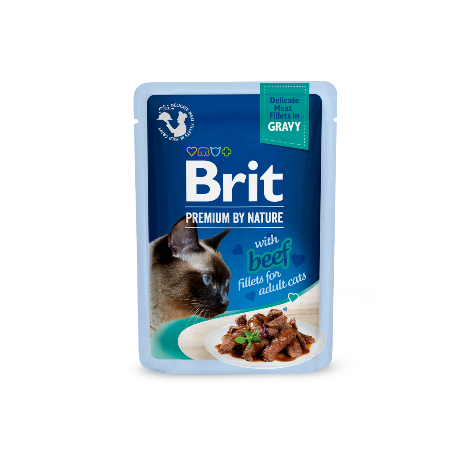 8595602570584.jpg Brit Premium Cat Delicate Beef Fillets in Gravy märgtoit kassidele 85g - Pilt 1