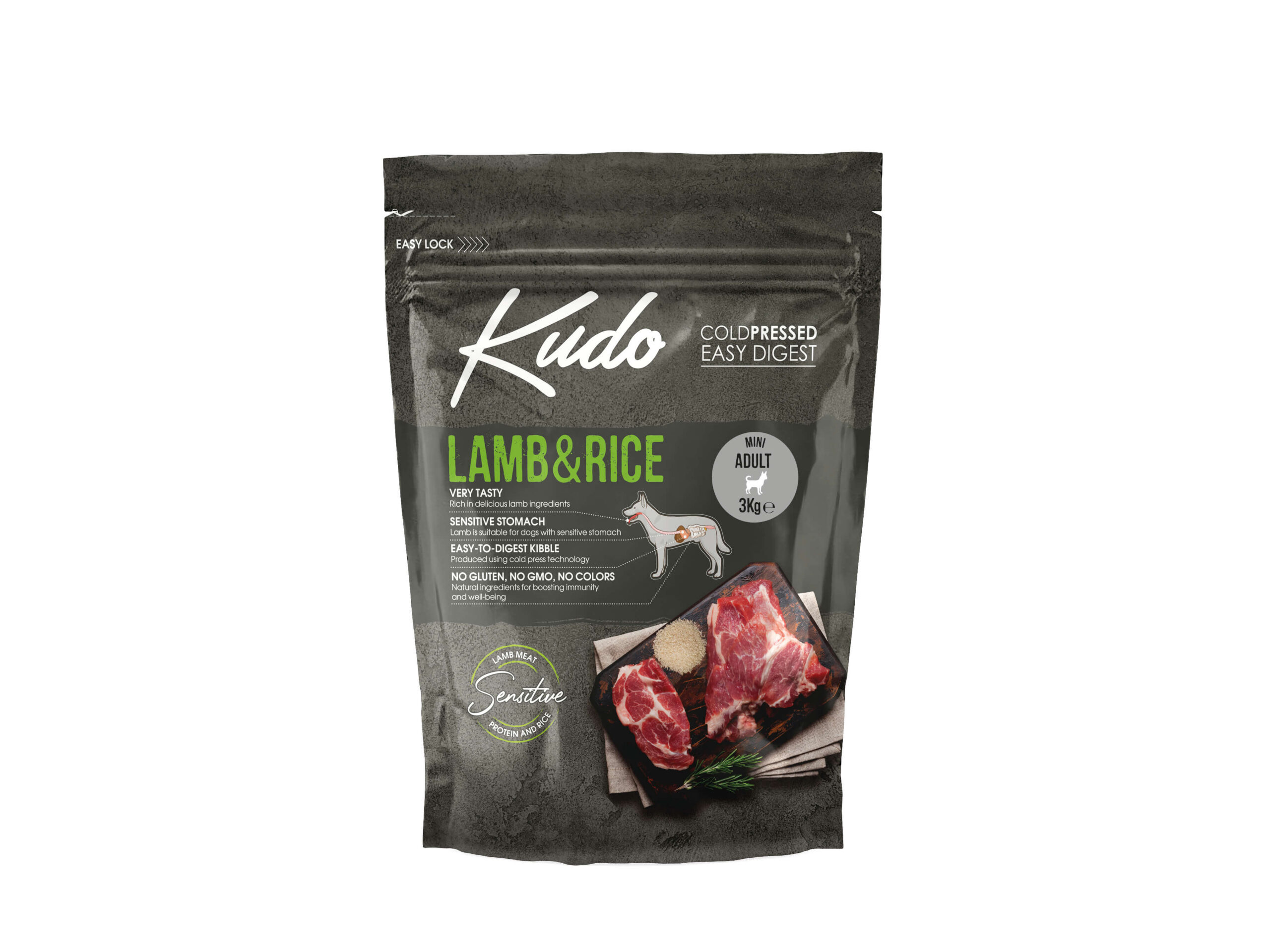 8606109019336.jpg Kudo Lamb & Rice Mini külmpressitud koeratoit 3kg - Pilt 1