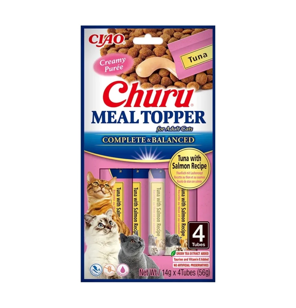 合成用CTP_A4_EU904 Churu Meal Topper kassidele tuunikala ja lõhega 4x14g - Pilt 1