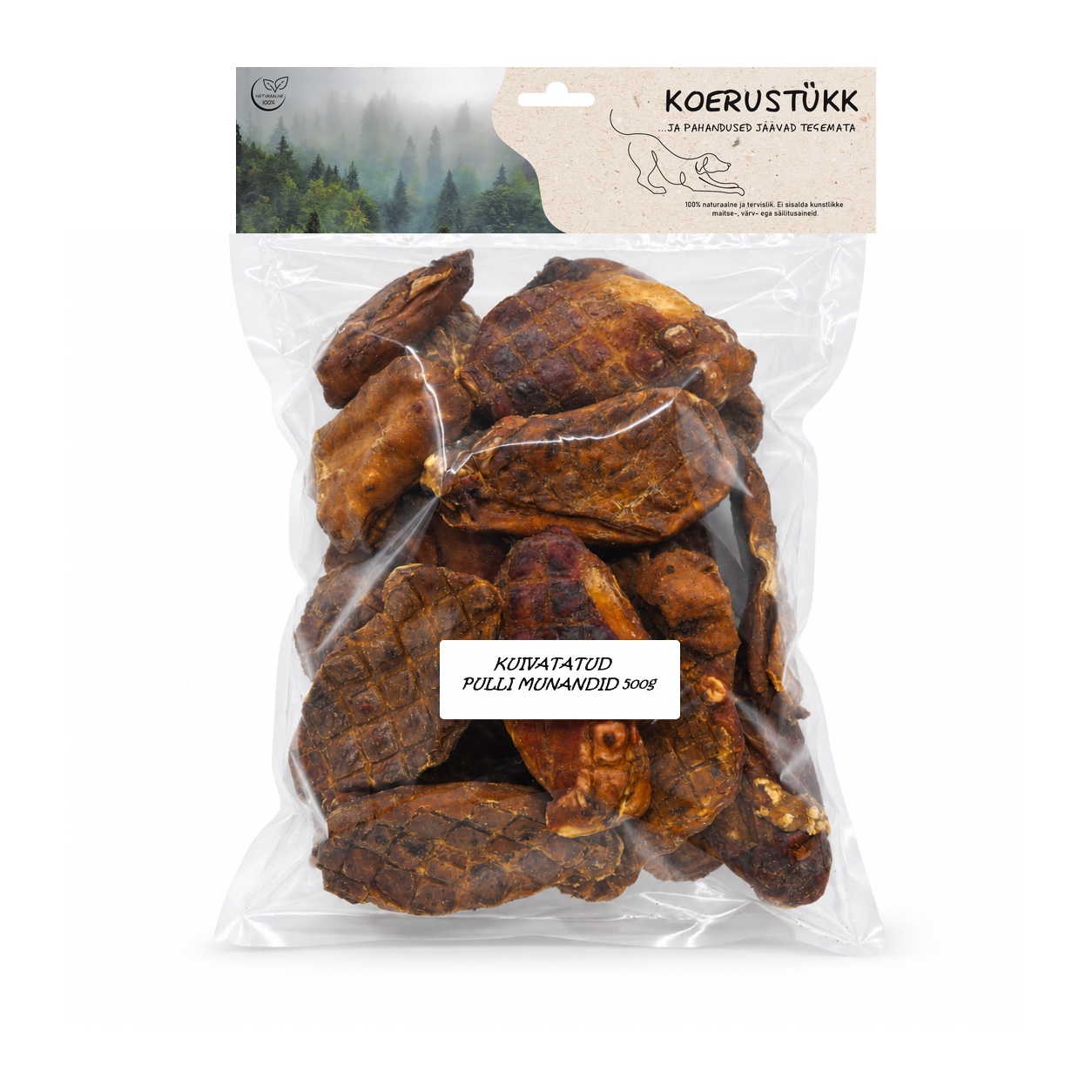722777195276.jpg Koerustükk kuivatatud pulli munandid koerale 500g - Pilt 1