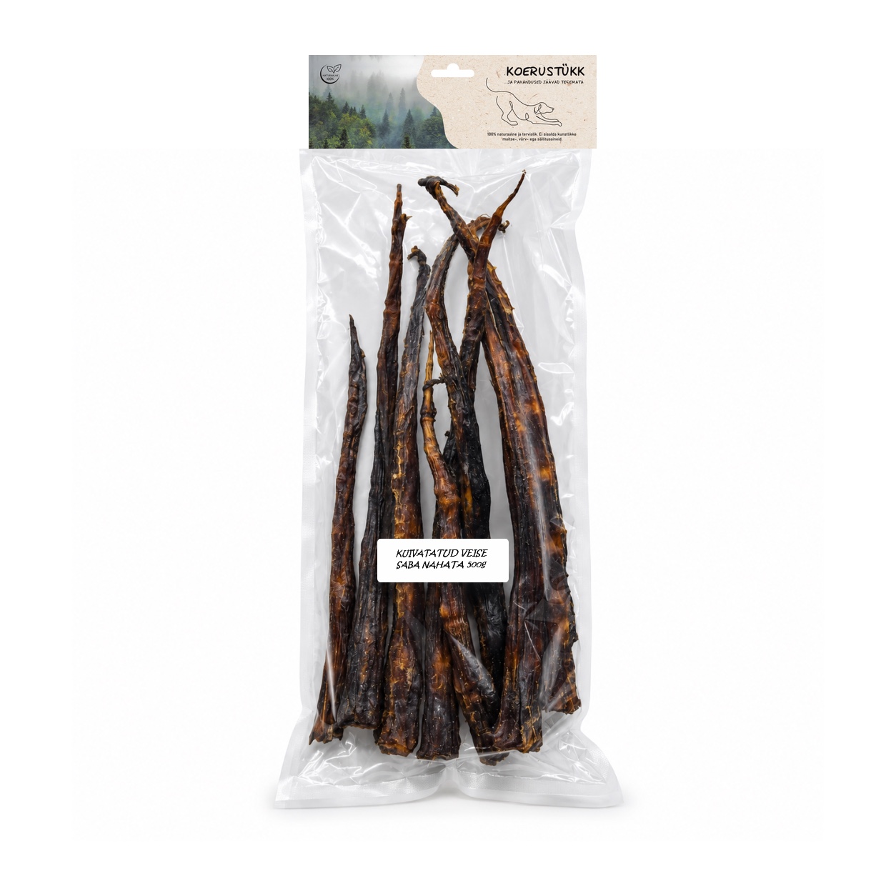 722777195306.jpg Koerustükk kuivatatud veise saba nahata 25-35cm koerale 500g - Pilt 1